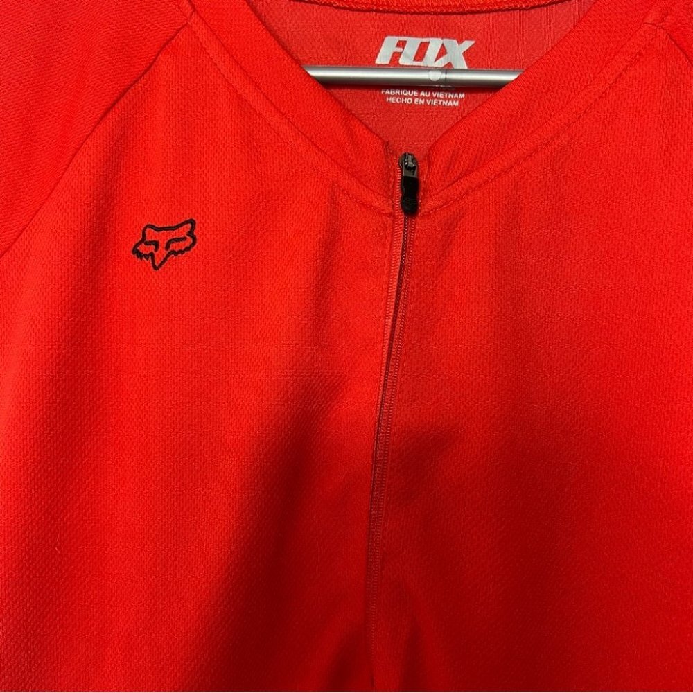 Fox Racing Jersey Tank Top Red Houndstooth Pattern Pocket On. Back Zip Up Top — image 4 of 8